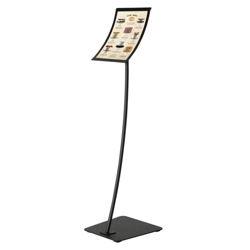 Porte-dépliant à piédestal, Noir, H 12,20 po x l 9,68 po x P 9,68 po