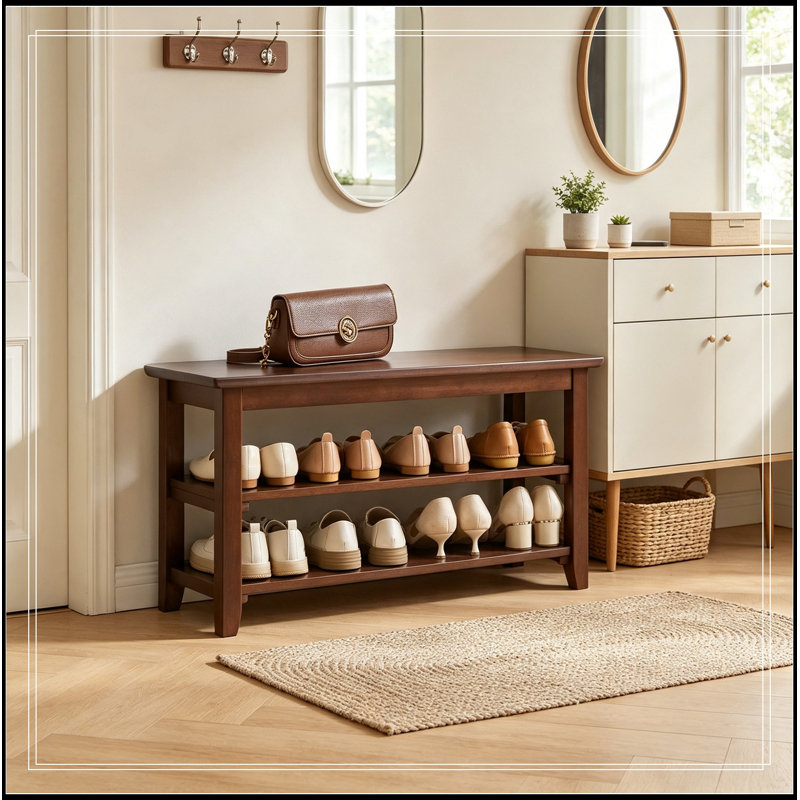 Patin en bois avec tablettes de rangement