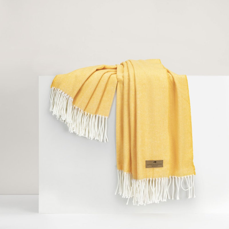 Italian Herringbone Throw Blanket, Sunflower