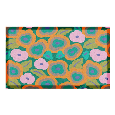 Non-Slip Floral Doormat