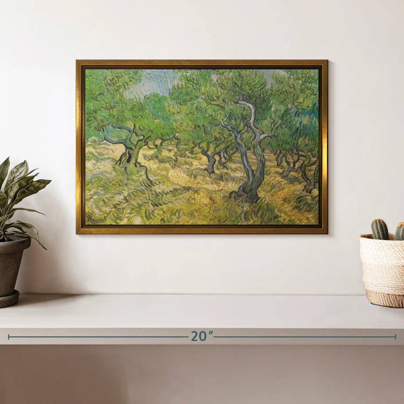 Olive Grove, 13 po x 9 po, Cadre flottant doré