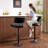Swivel Adjustable Height Bar Stools With Footrest And Thick Cushion Curved Backrest(set Of 4)-1500723514