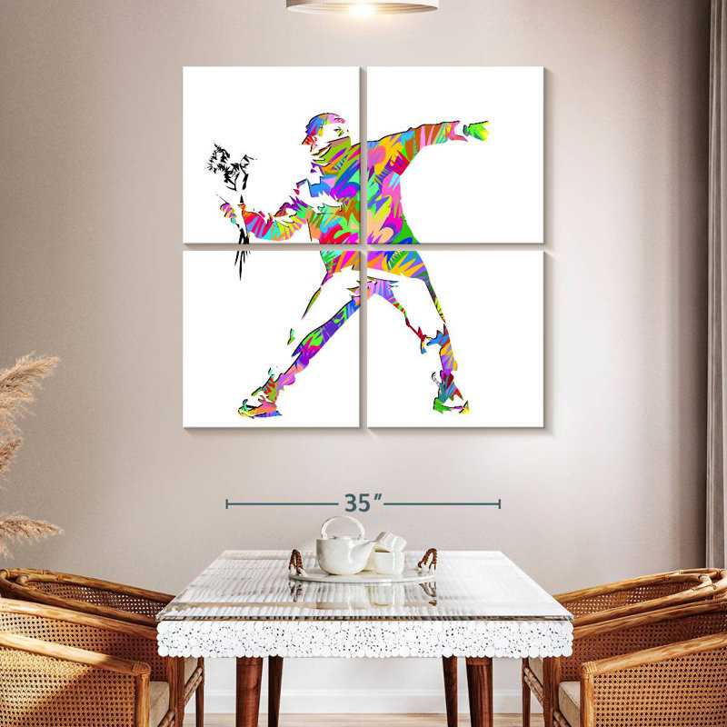 Fleurs de Leisha Banksy 2022, H 45 po x l 45 po