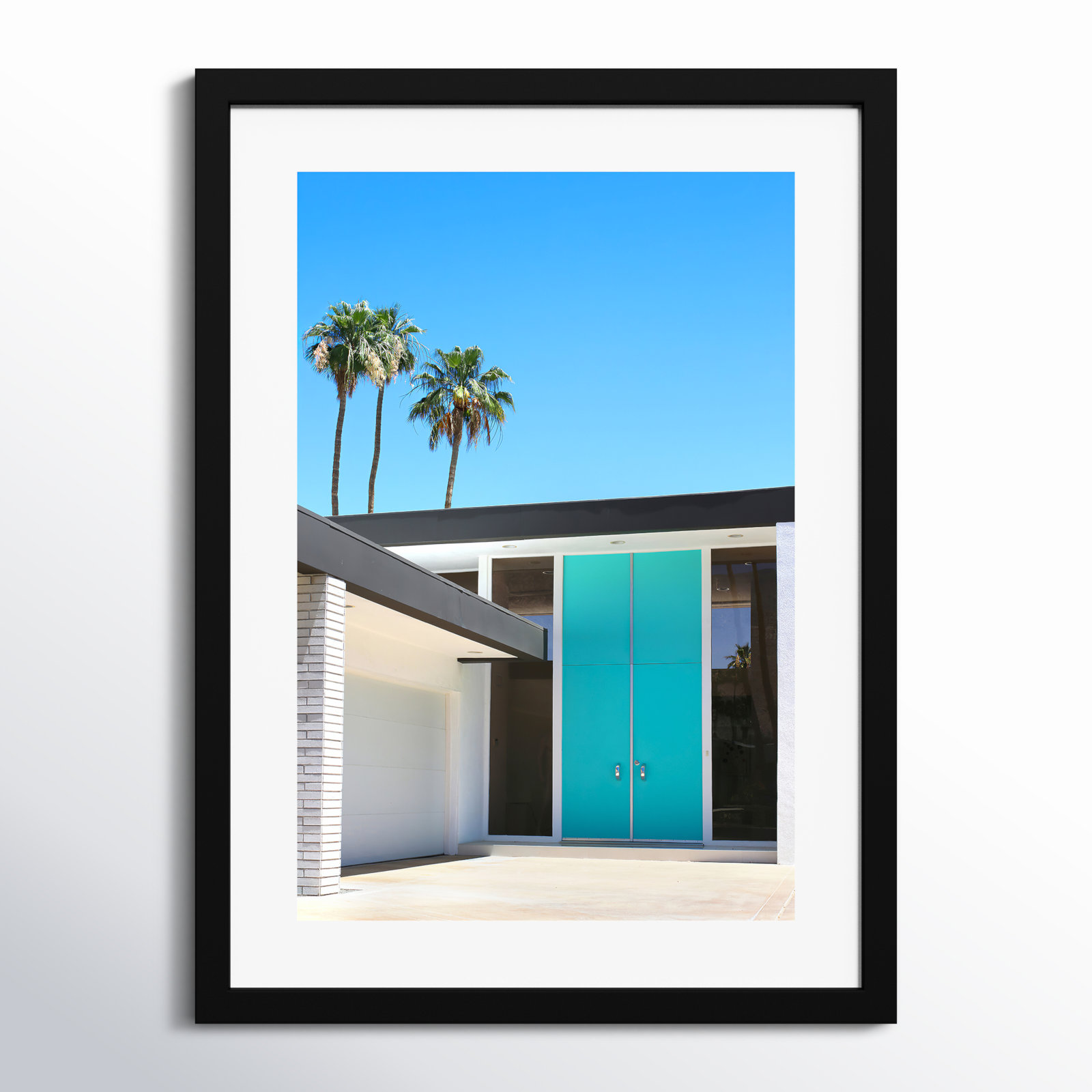 Palm Springs King by Rachel Dowd, 26.38" H x 19.38" W x 0.875" D, Noir Black Framed
