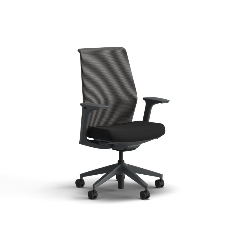 HON Cipher Mesh Ergonomic Office Chair, Charcoal Frame, Black, Black/Black Mesh, Charcoal