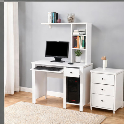 Bureau combinant bureau personnel et étagères avec tiroirs de 39 po et format compact, écriture compacte de 39 po, tiroirs