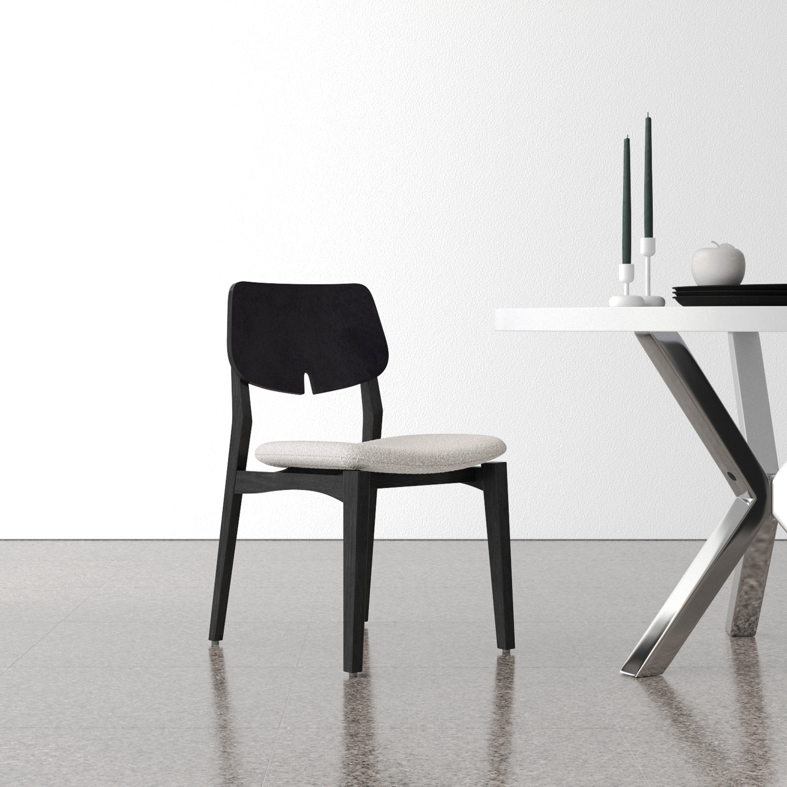 Dyron Oak Dining Chair, Shimmy Black / Ebano