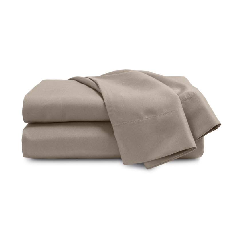 Crosshatch Microfiber, 2 Standard Pillowcases, Khaki