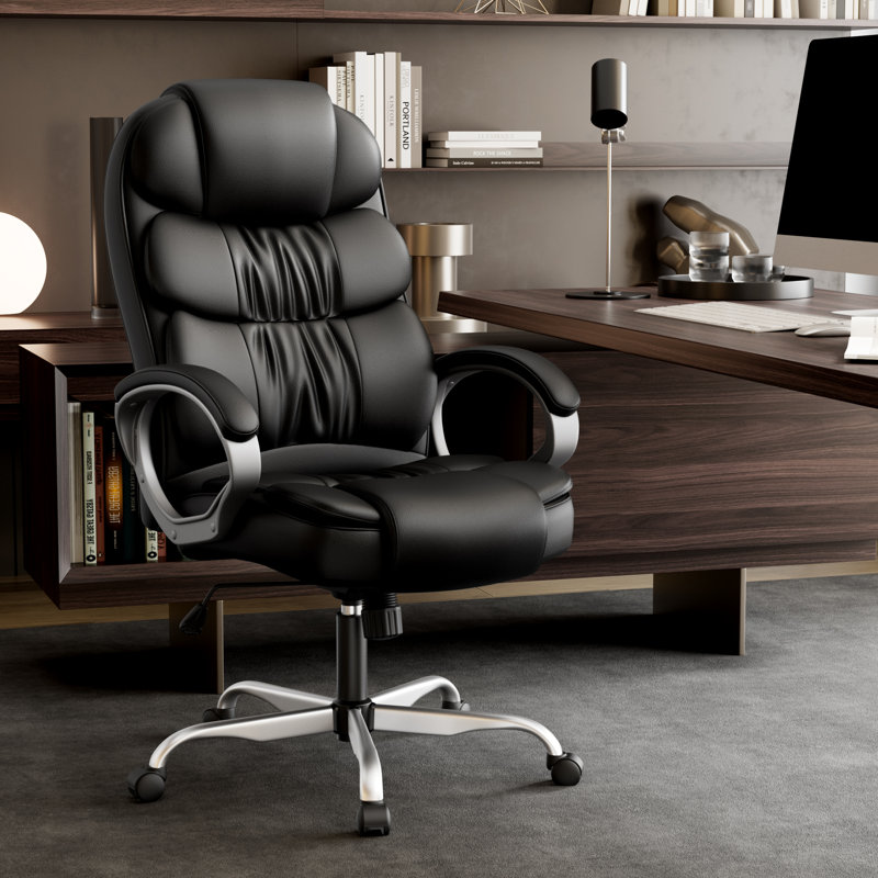 Symple Stuff Carleen Executive Chair with Headrest, Black
