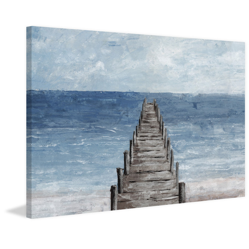 «Old Dock» par Eyre Tarney - peinture sur toile tendue, H 16 po x l 24 po x P 1,5 po