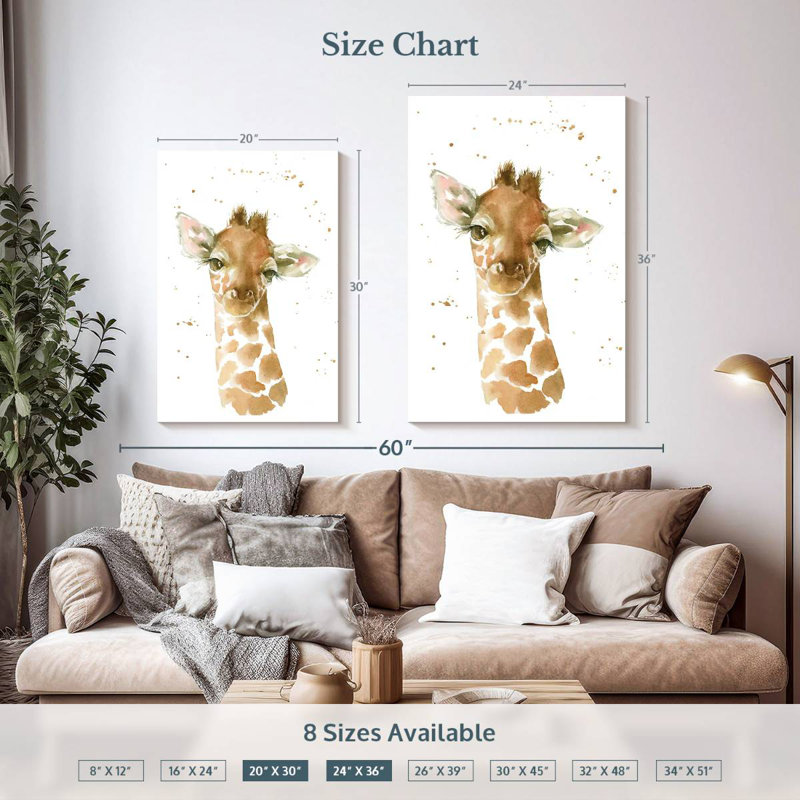 Brampt Light Baby Giraffe, 36" H x 24" W