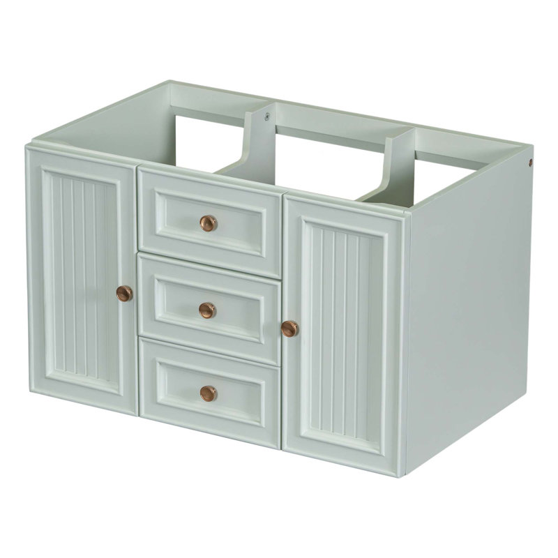 (Base seulement) Meuble-lavabo à tiroirs mural pour salle de bain 30 po sans lavabo