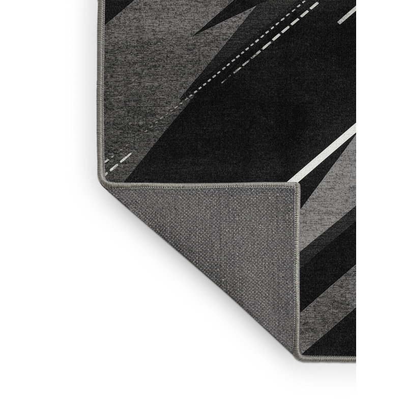 Tapis gris à motif géométrique doux et moelleux à motif Sprint, 6 X 9