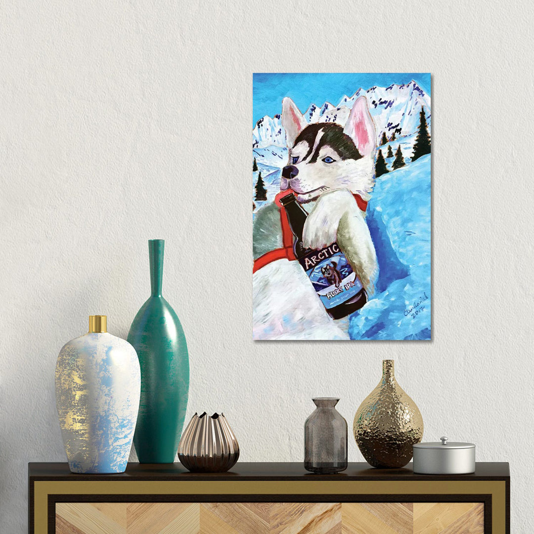 Husky Ipa von Scott Clendaniel - Galerieverpackte Leinwand Giclée auf Leinwand ohne Rahmen