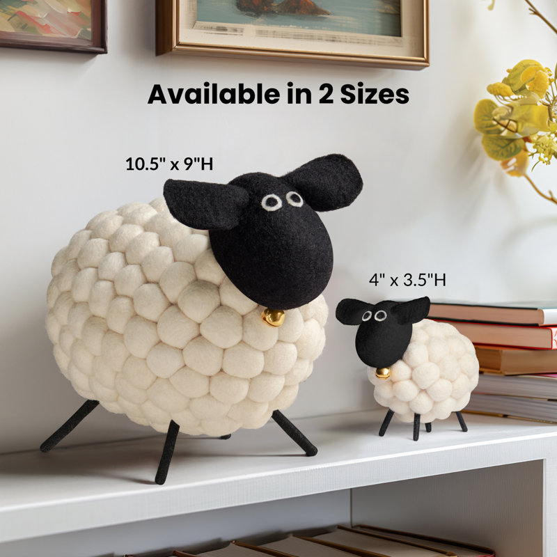 Figurine MODWOOL, H 9 po x l 7 po x P 10,5 po, Blanc