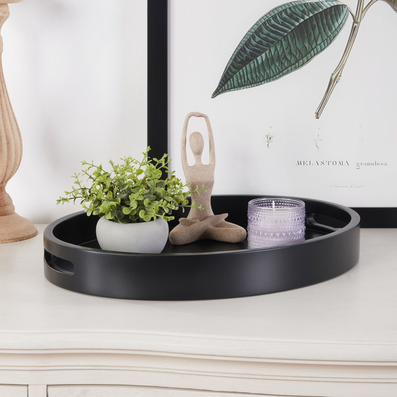 Burke Oval Decorative Serving Tray, Black