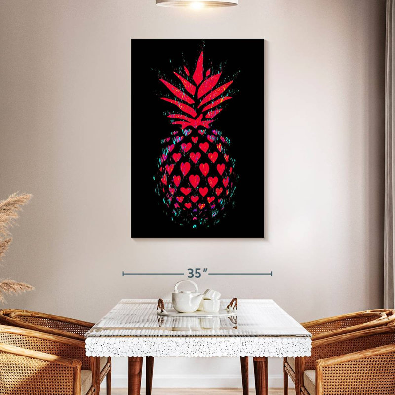 Yarlin Heart Dotted Pineapple, 48" H x 32" W