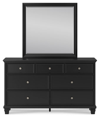 Commode et miroir Lanolee, Noir