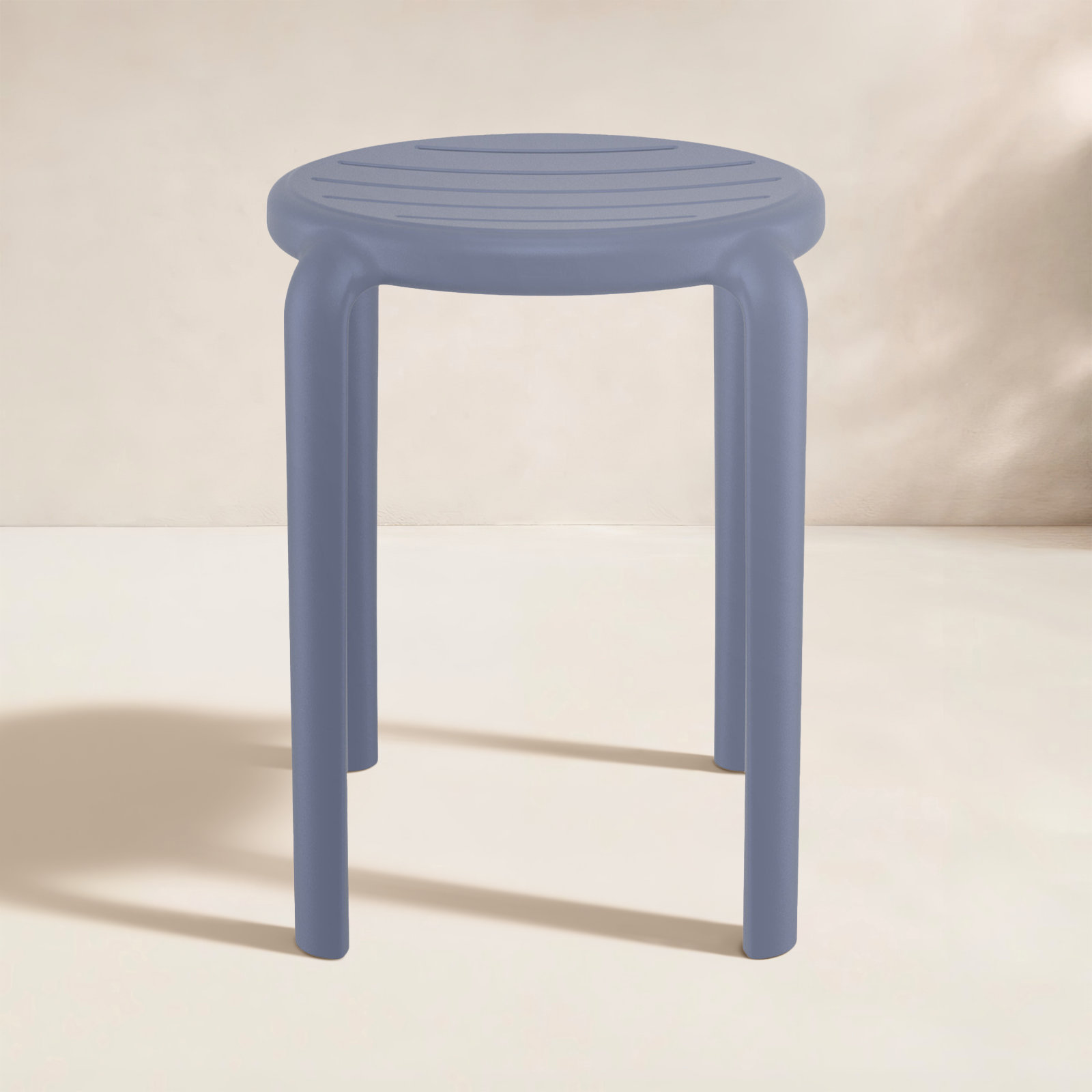 Aragons Stacking Patio Dining Side Chair, Dark Gray