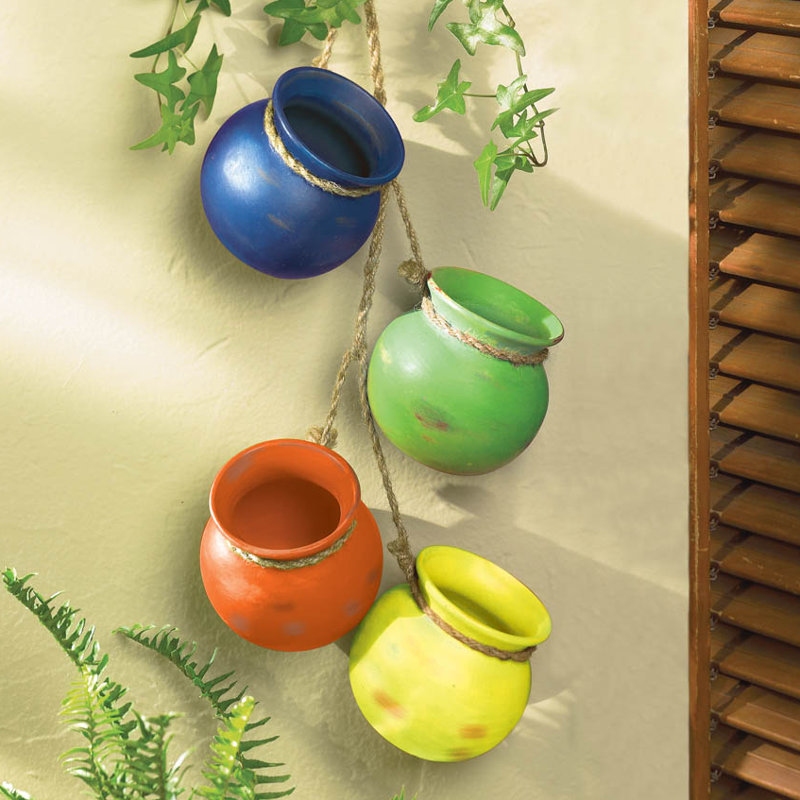 Avah Terracotta Jar, Green/Blue/Yellow/Orange