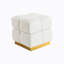 Tabouret de rangement carré de style contemporain avec finition beige et capitonnage