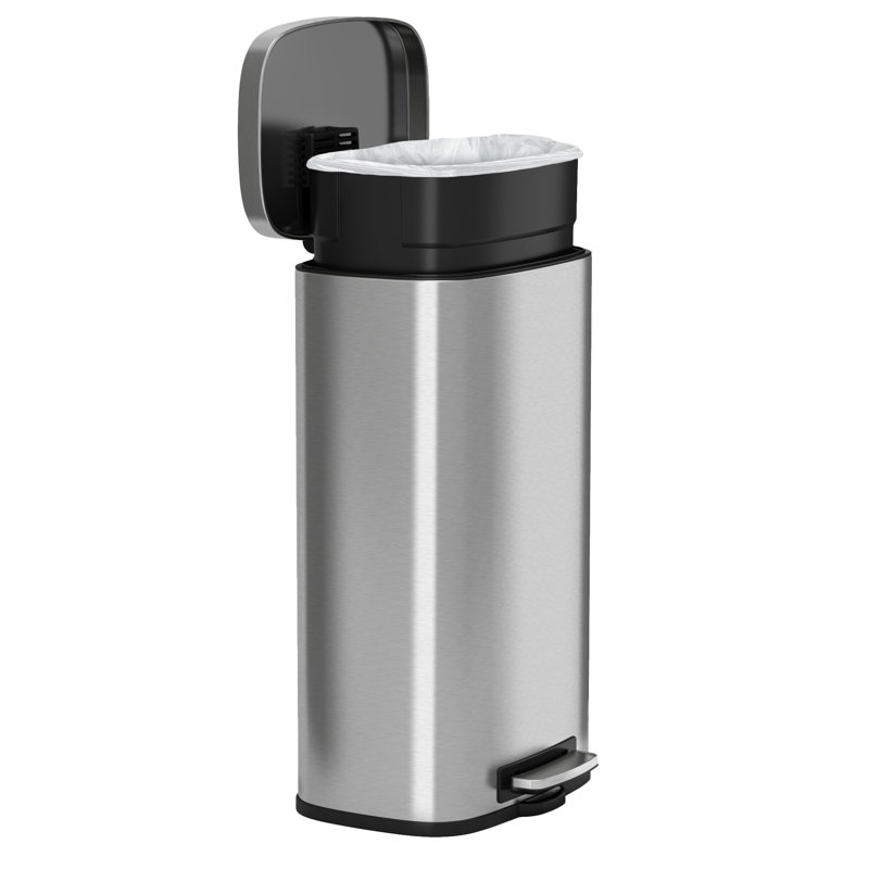 Deodorizer SoftStep Stainless Steel 8 Gallon Step on Trash Can