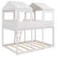 Lit double superposé blanc avec caractéristiques - Toit, fenêtre, garde-corps, pour s'inquiéter - Sleep In crée un espace de sommeil relaxant et-1784884174
