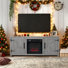 Kristanne 58" W TV Stand with Electric Fireplace and Cabinet/Enclosed storage