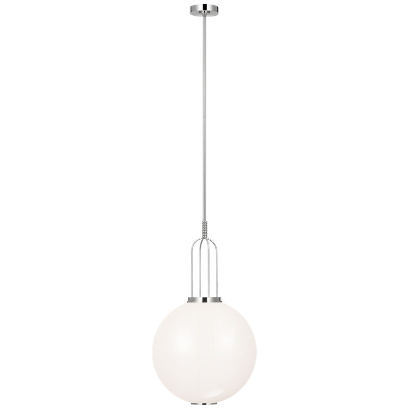 Meir 1 - Light Pendant, 16.25, White, Polished Nickel