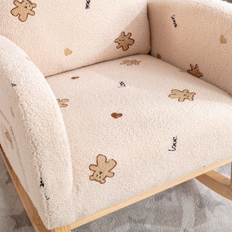 Chaise berçante Desales, Ours beige