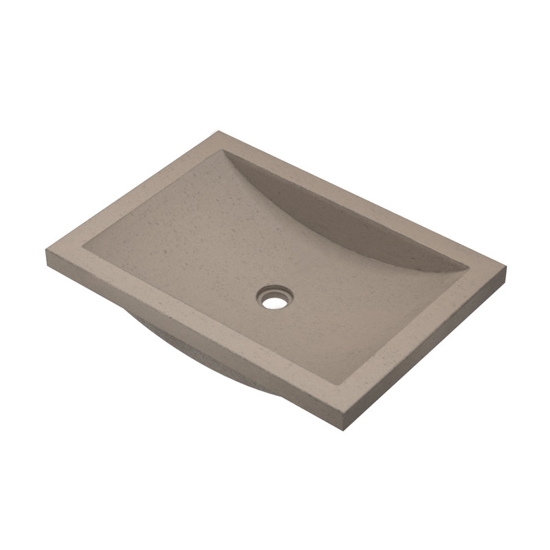 NativeStone Handmade Rectangular Undermount Bathroom Sink, Earth