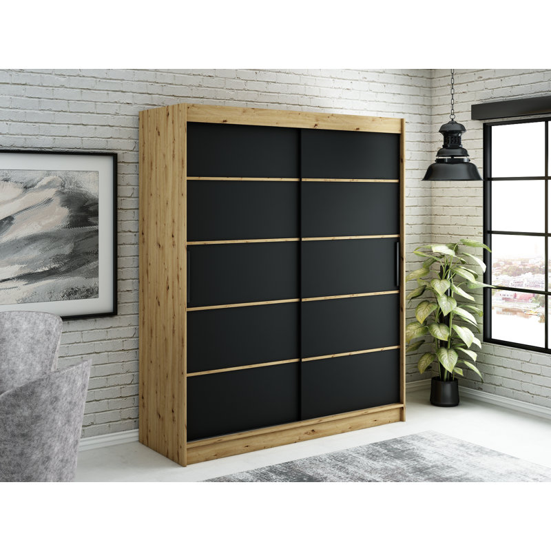 Amrou Manufactured Wood Wardrobe, 200cm H x 180cm W x 62cm D