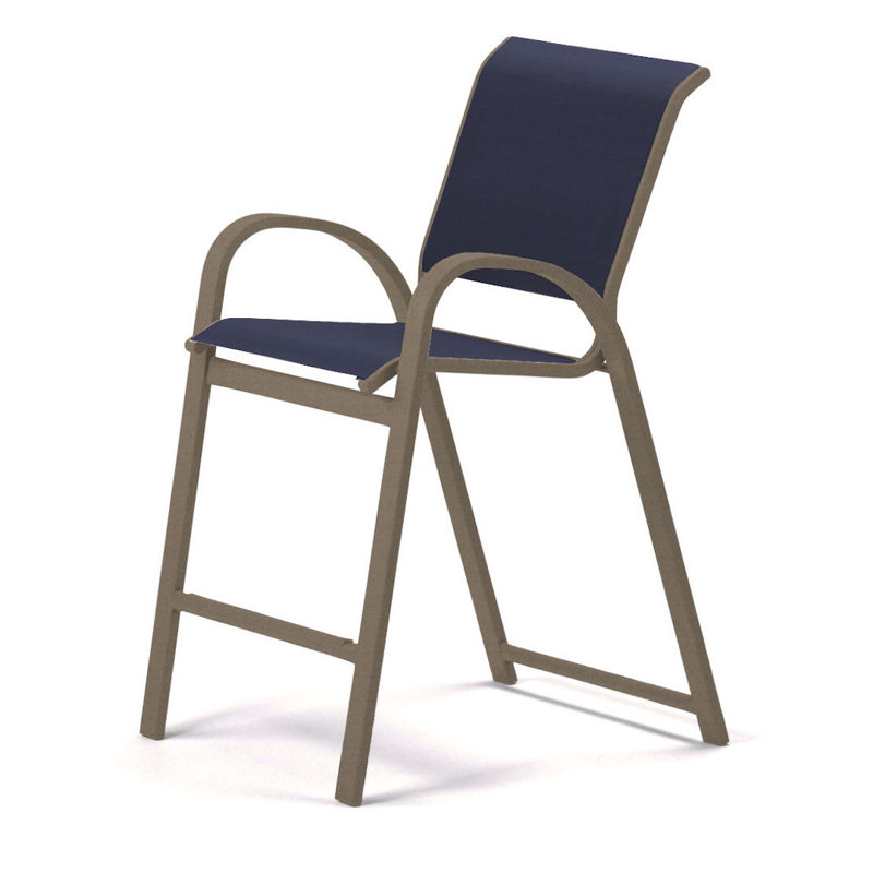 Tabouret de bar 42 po Holna, Bleu marine 13D Sunbrella®, Désert texturé