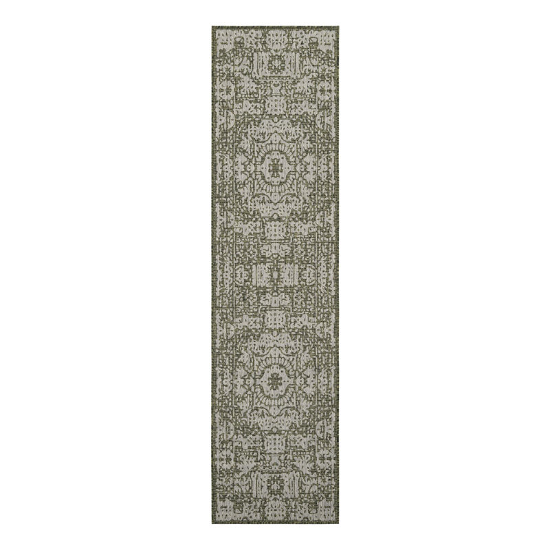 Cowie Green/Gray Rug, Runner 2'7" x 10'