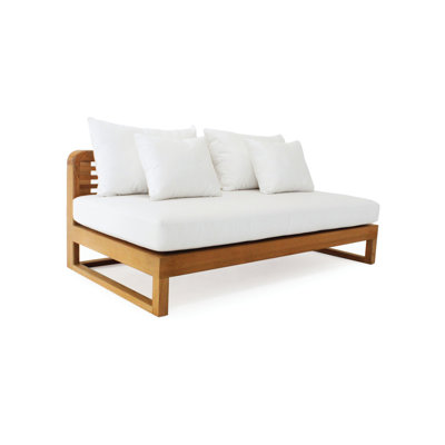 Hamilton 58.5 " W Teak Solid Wood Patio Sofa with Cushions