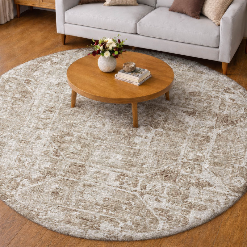 Premium Machine Washable Dream Shag Tribal Medallion Rug, Baja, 8' Round