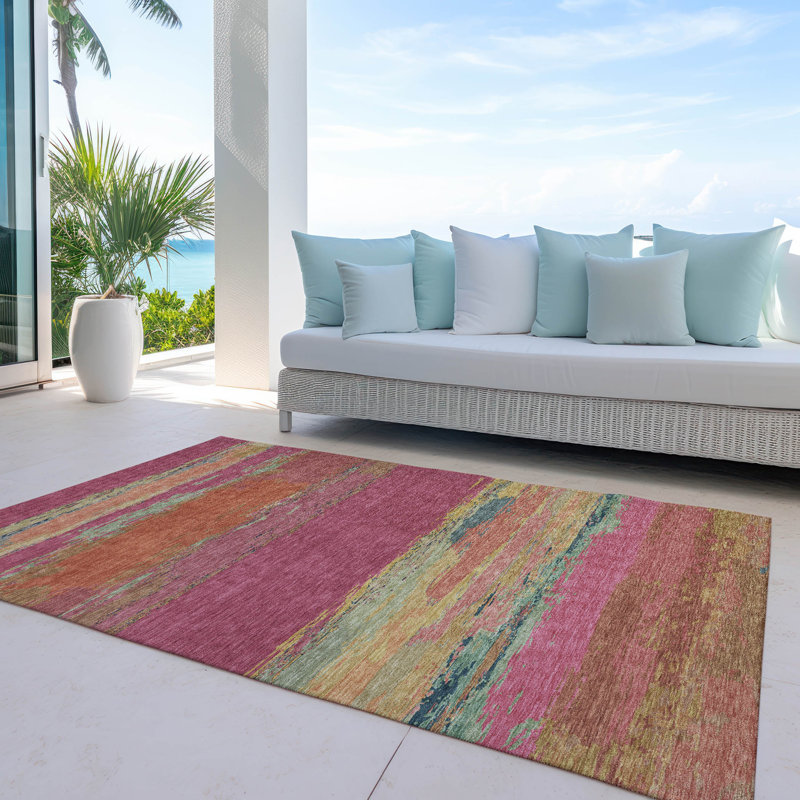 Tapis intérieur / extérieur rose Karvoun , 5' x 7'6"