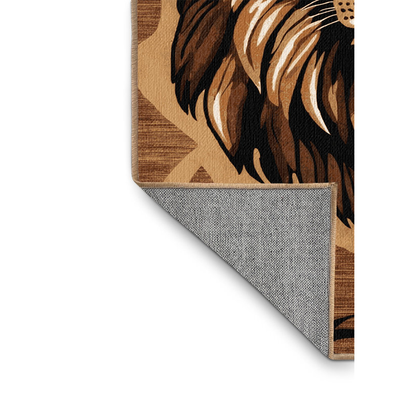 Washable Lions Big Cats Area Rug, Rectangle 5' x 8'