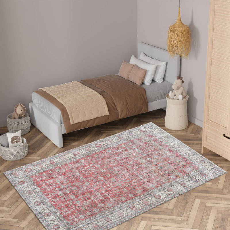 Handcrafted Bohemian-Inspired Print Soft Pile Rug with Intricate Geometric Design for Stylish Home Decor Accent
