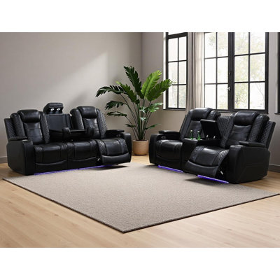 Brynley 2 - Piece Breathing Leather Power Reclining Living Room Set by Lark Manor