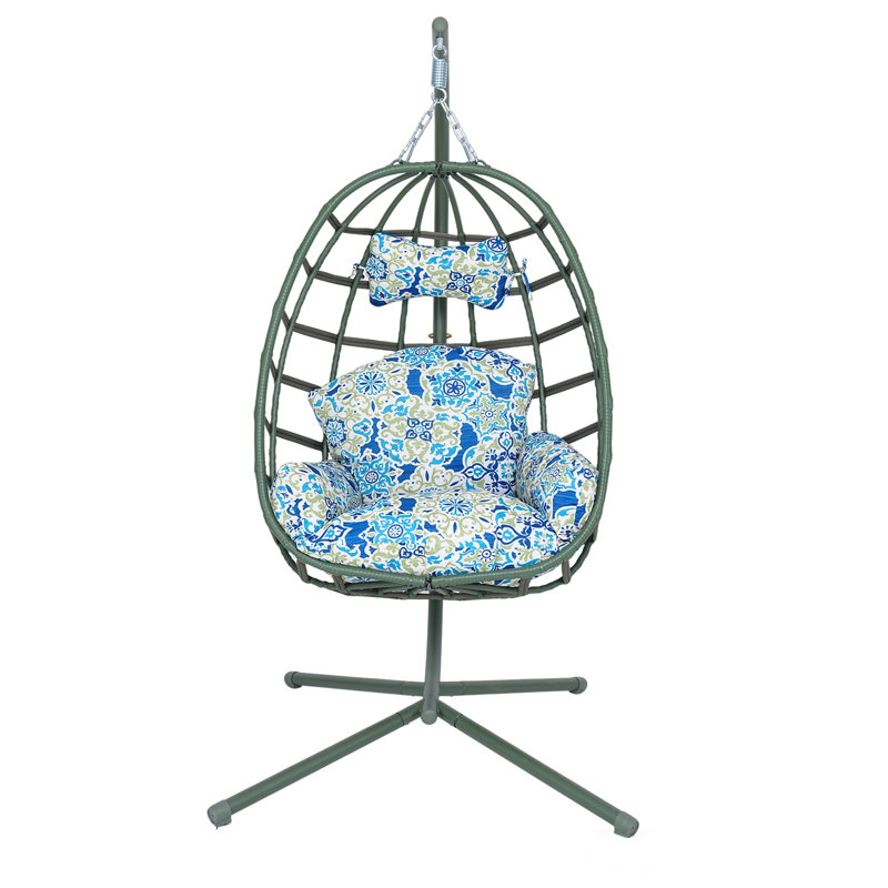 Balancelle suspendue en PE, Bleu / Vert foncé