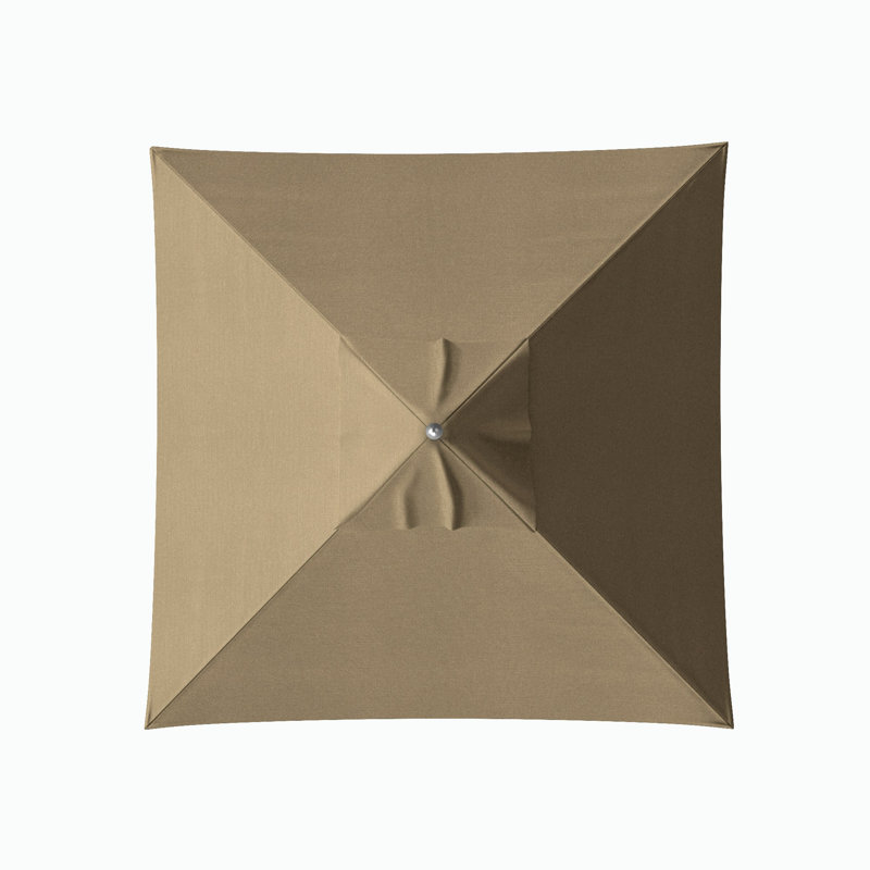 Parasol de marché carré 6 pi Manuell, Toile Sunbrella® beige antique