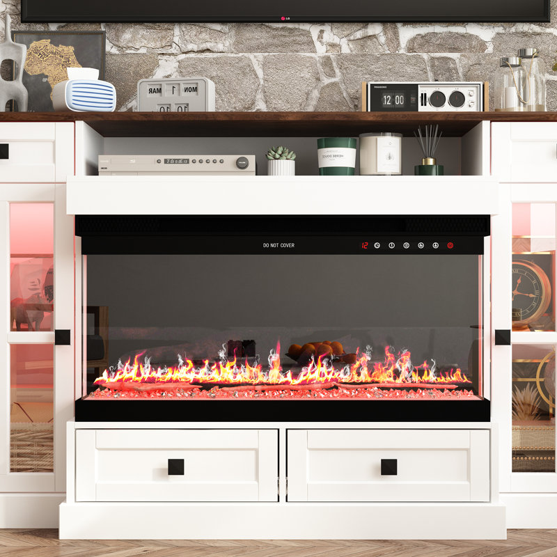 Fireplace TV Stand with LED Lights