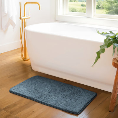 Plush Absorbent Bath Mat Rug with Anti-Skid Rubber Backing