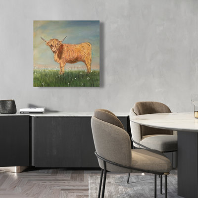 «Daisy the Highland Cow», toile rustique