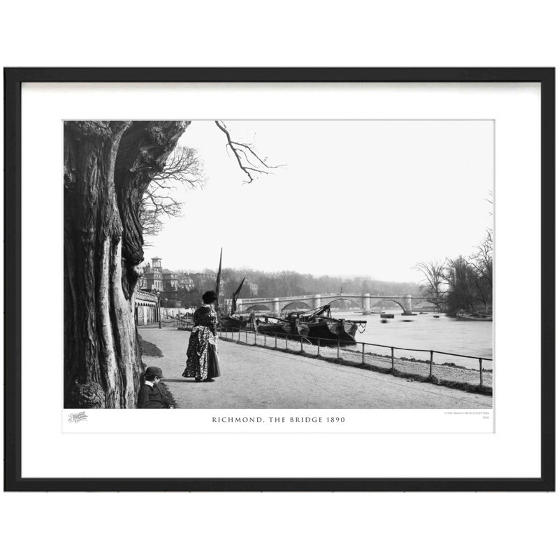 Richmond, The Bridge 1890 by Francis Frith - Single Picture Frame Print, 28cm H x 36cm W x 2.3cm D
