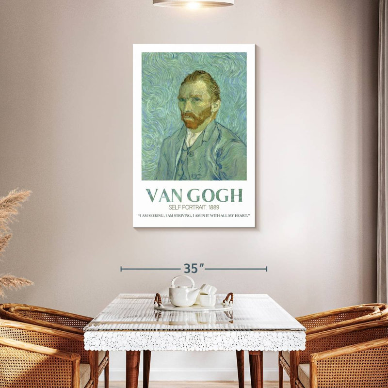 Autoportrait Van Gogh, affiche d'exposition, H 45 po x l 30 po