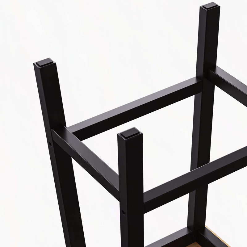 Grand îlot de cuisine de 48 pouces avec 2 tabourets de bar, prise de courant, support de rangement interne pour porte, chariot de rangement de cuisine sur 5 roulettes avec abattant, 5 supports latéraux ouverts, 2 tiroirs, pour la cuisine, la salle à manger, noir