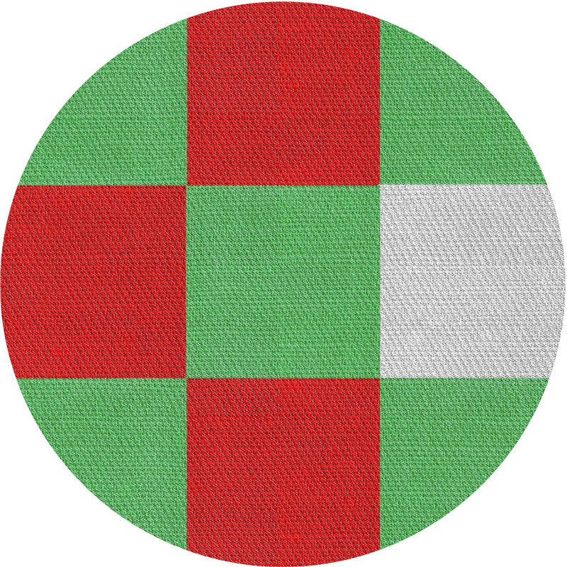 Tapis rouge/vert à motifs Amante, Rond 5 pi