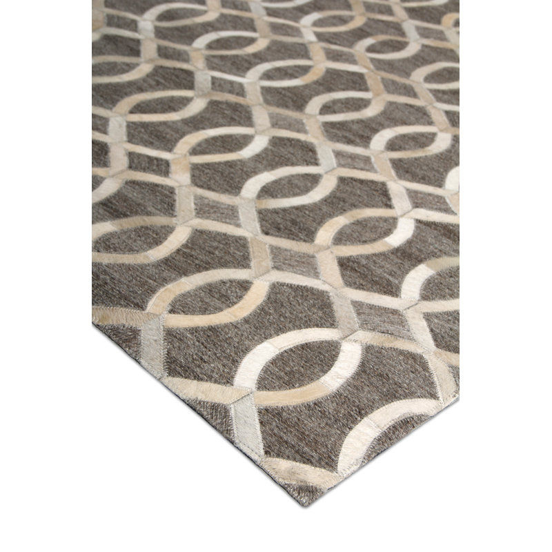 Berlin Cowhide Geometric Area Rug, Rectangle 12' x 15'